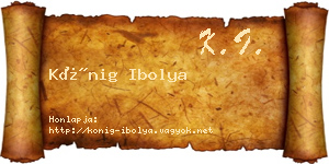 Kőnig Ibolya névjegykártya